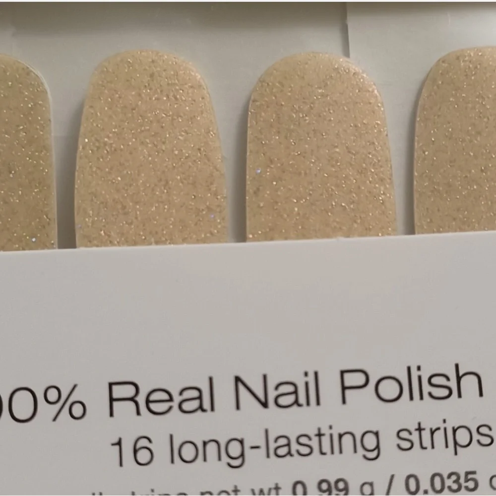 Color Street Pop The Bubbly Champagne Glitter Nail Polish Strips NWT